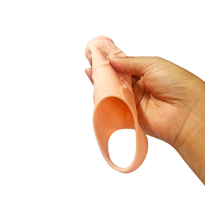 Capa Peniana Realística de Silicone com Anel Escrótico 18cm