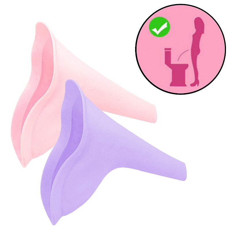 Condutor Urinário Feminino Funil de Silicone para Fazer Xixi em Pé