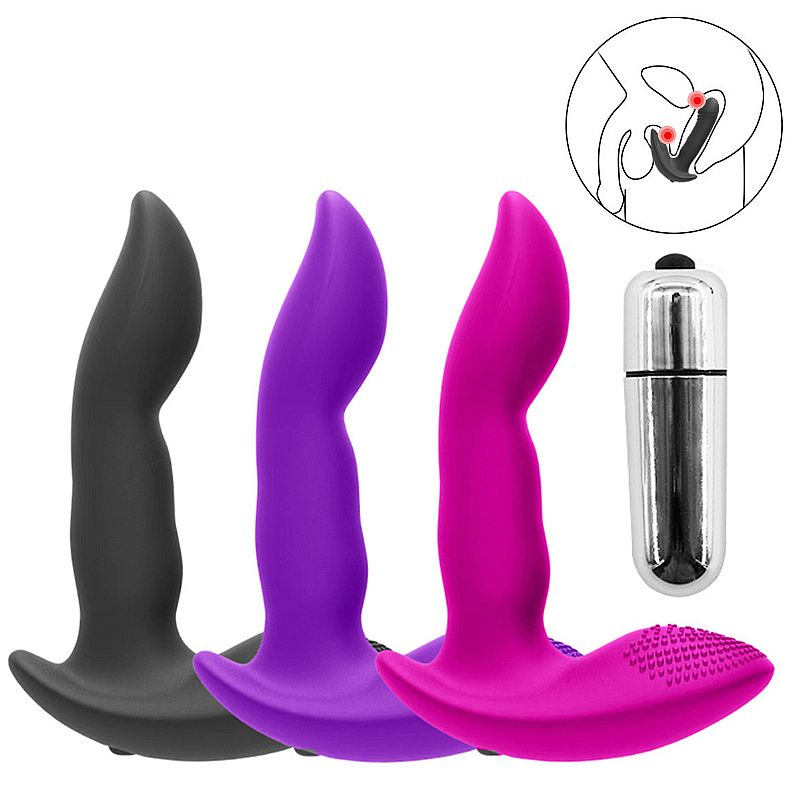 Vibrador de Próstata Anatômico em Silicone com Bullet 12cm