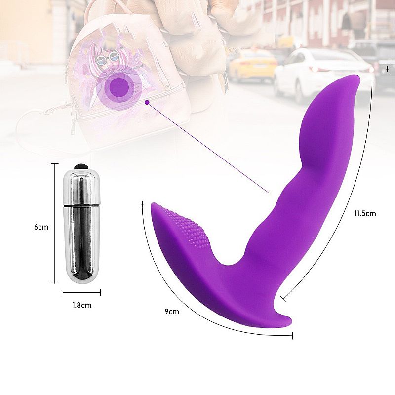 Vibrador de Próstata Anatômico em Silicone com Bullet 12cm