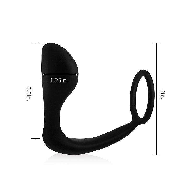 Estimulador de Próstata em Silicone Anatômico com Anel Peniano