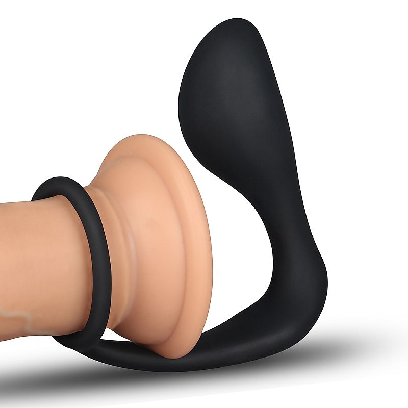 Estimulador de Próstata em Silicone Anatômico com Anel Peniano