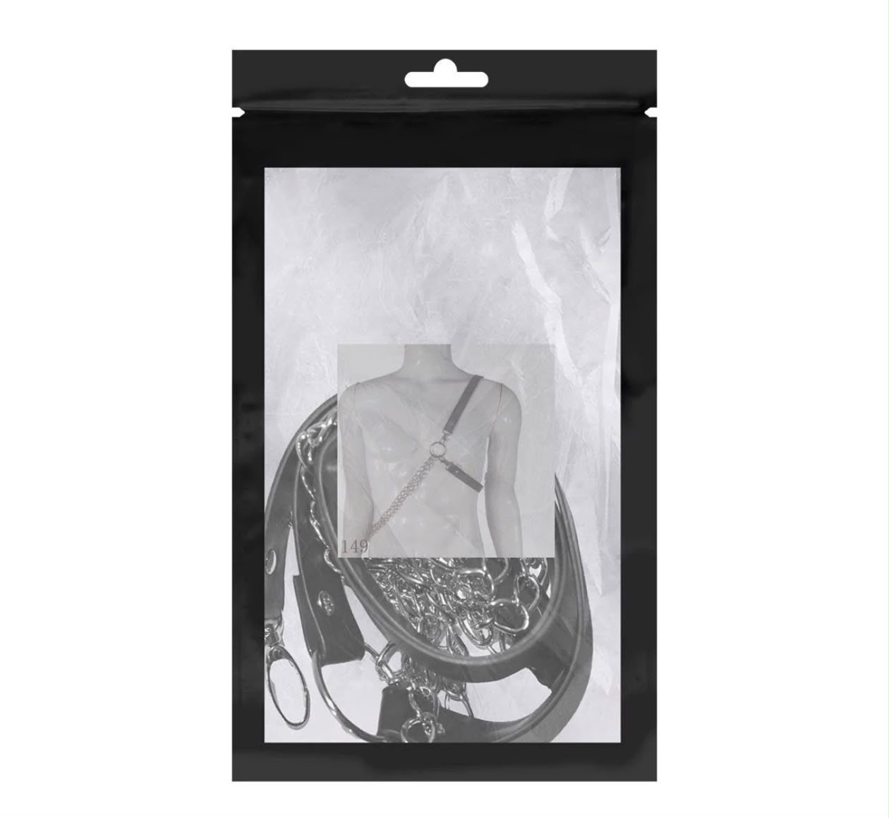 Harness Peitoral Masculino Espartano em Couro com Correntes Ajustável