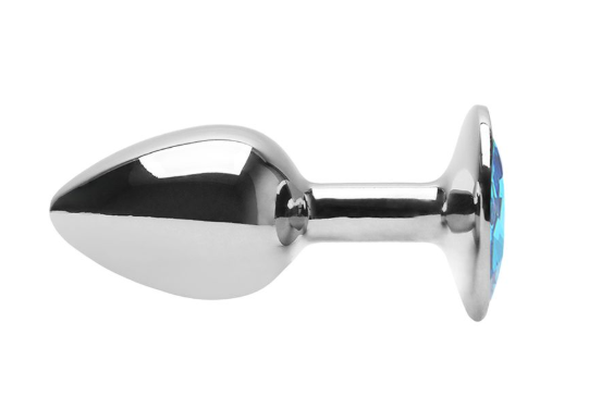 Plug Anal Metálico Cromado Tamanho G com Joia de Cristal Brilhante