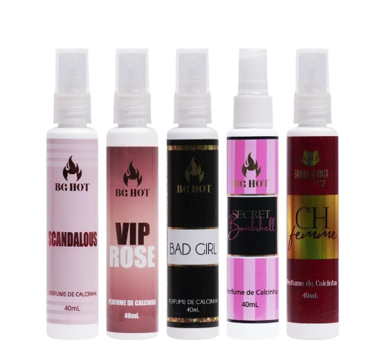 Perfume de Calcinha e Lingerie Banho de Gata BG Hot 40ml Várias Fragrâncias