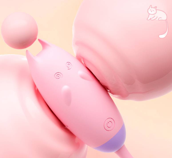 Mini Vibrador Ovo Estimulador Gatinho Meow com Controle Remoto Sem Fio