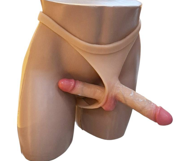 Cinta Peniana Strap-On Duplo com Prótese de Penetração Simultânea