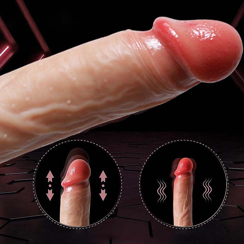Dildo Pênis Realista com Vai e Vem Vibração Aquecimento e Controle por App 22cm