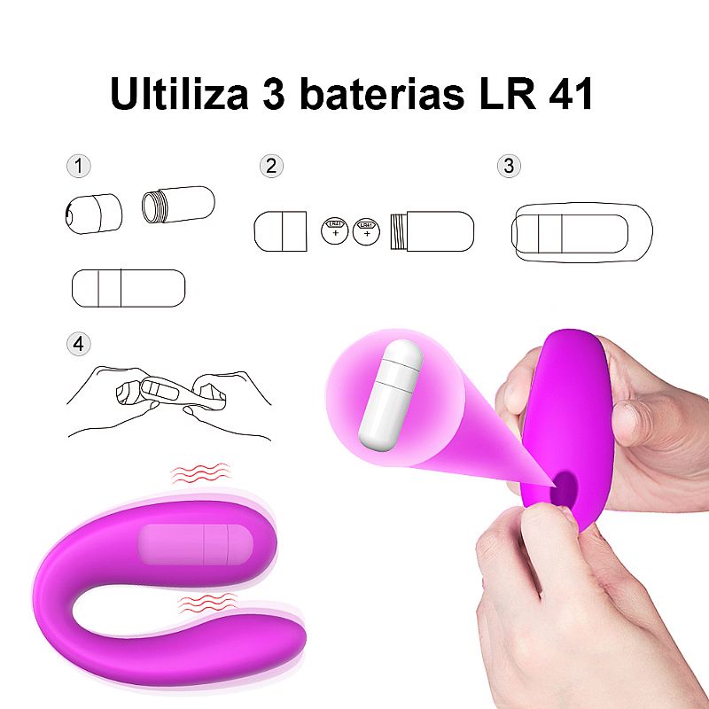 Vibrador de Casal Flexível Vebe S-Hande Formato em U à Bateria