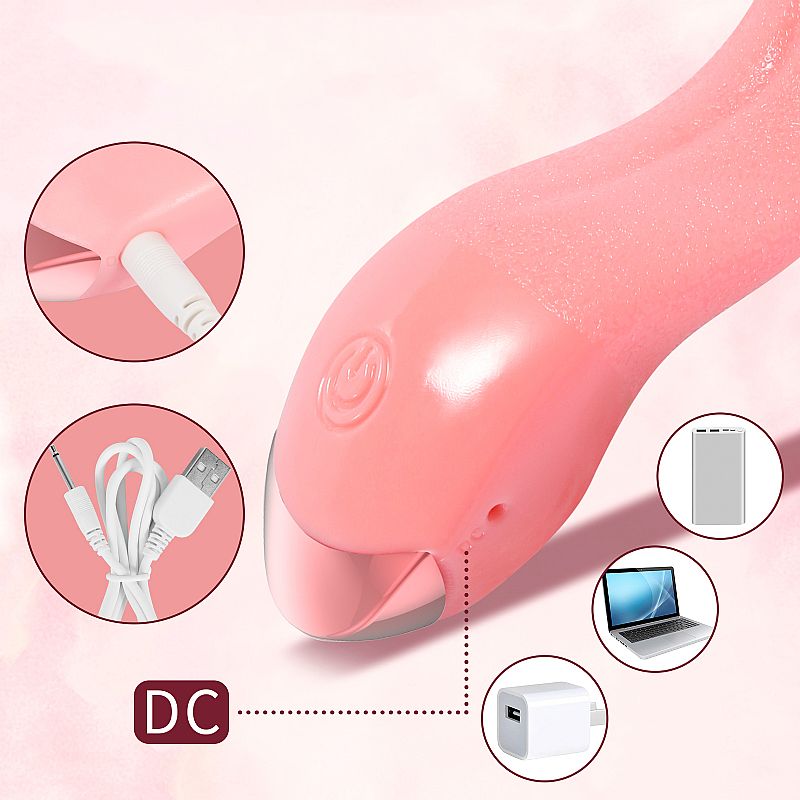 Mini Vibrador Estimulador de Clitóris Língua Realística Recarregável USB