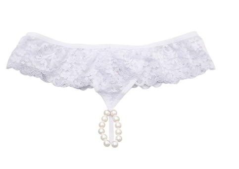 Calcinha Fio Dental Tailandesa Sensual com Algema e Pérolas Tallyta