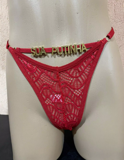Calcinha Sensual de Regulagem com Letrinhas para Montar Frases