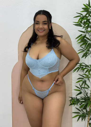 Conjunto Lingerie Sensual Rendado Cintia Plus Size