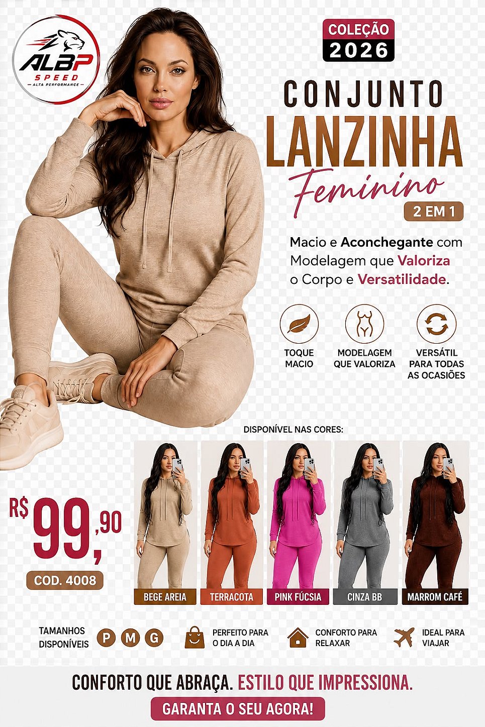 Conjunto Lanzinha Feminino 2 em 1 Coleção 2026