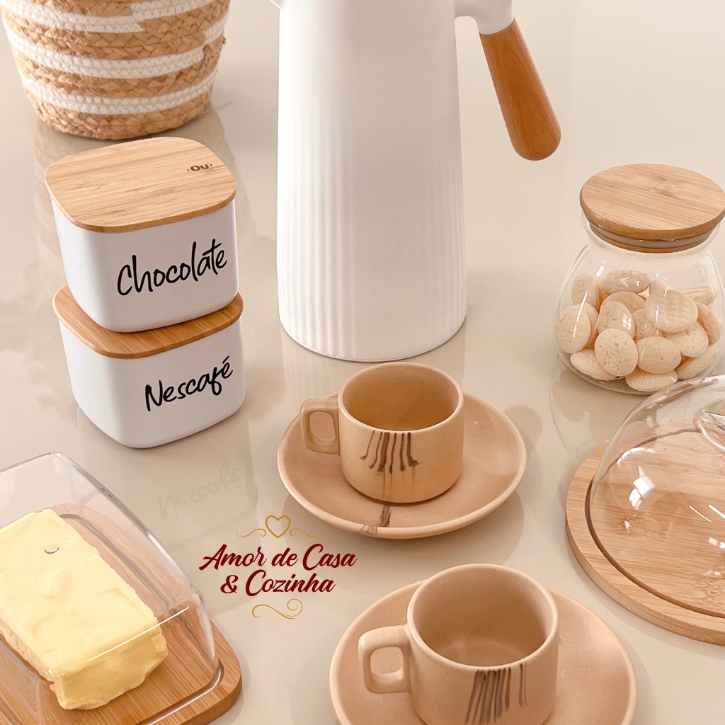 Kit mesa posta Bambú 8 peças