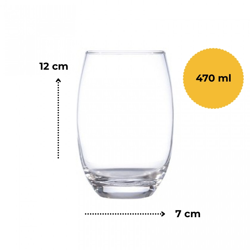 Jogo com 6 copos de vidro Long Drinks 470ml