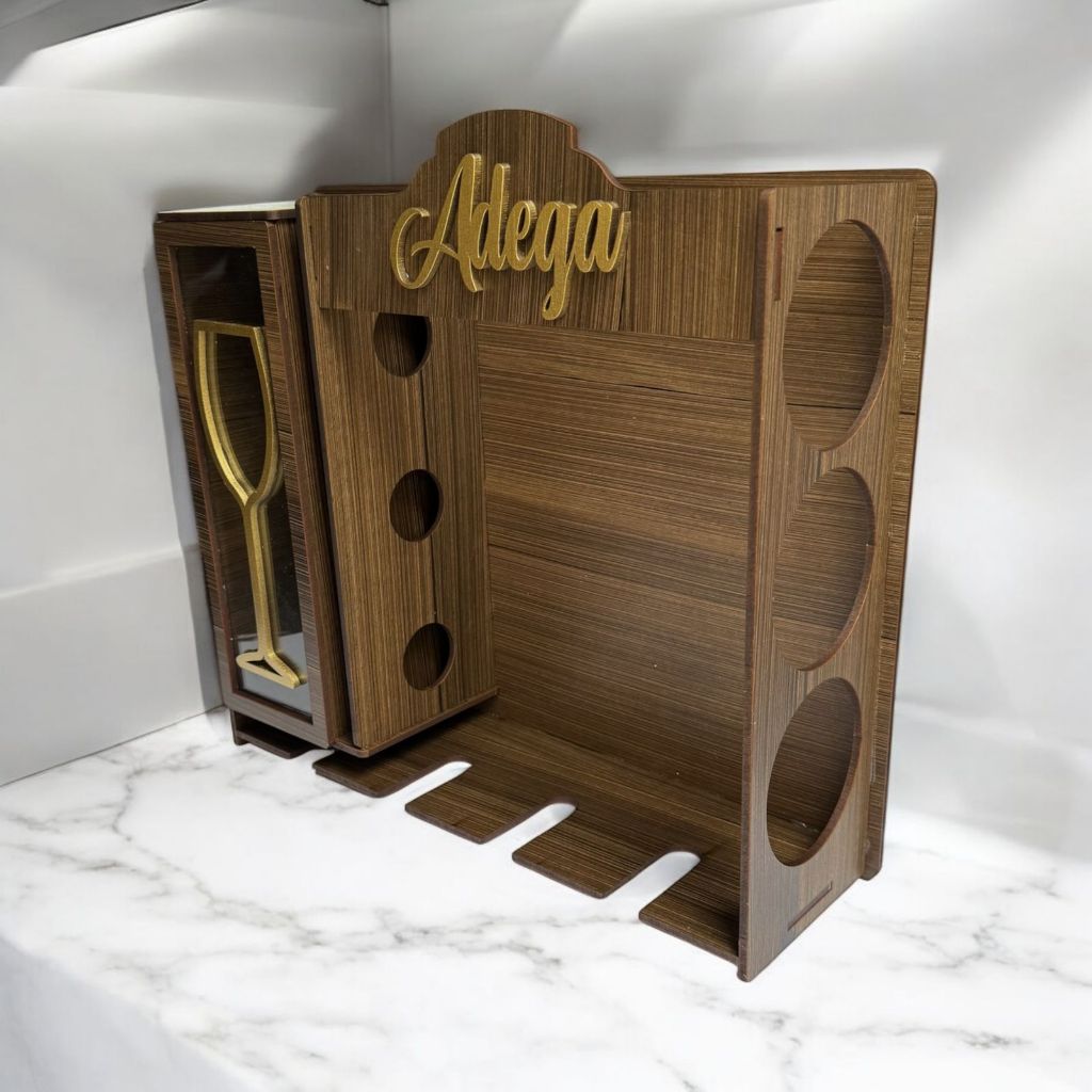 Adega de parede Barzinho com suporte para Rolhas em MDF