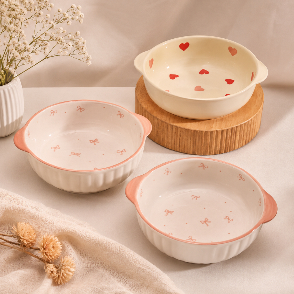 Bowl Laço em Cerâmica Premium para Servir e Assar