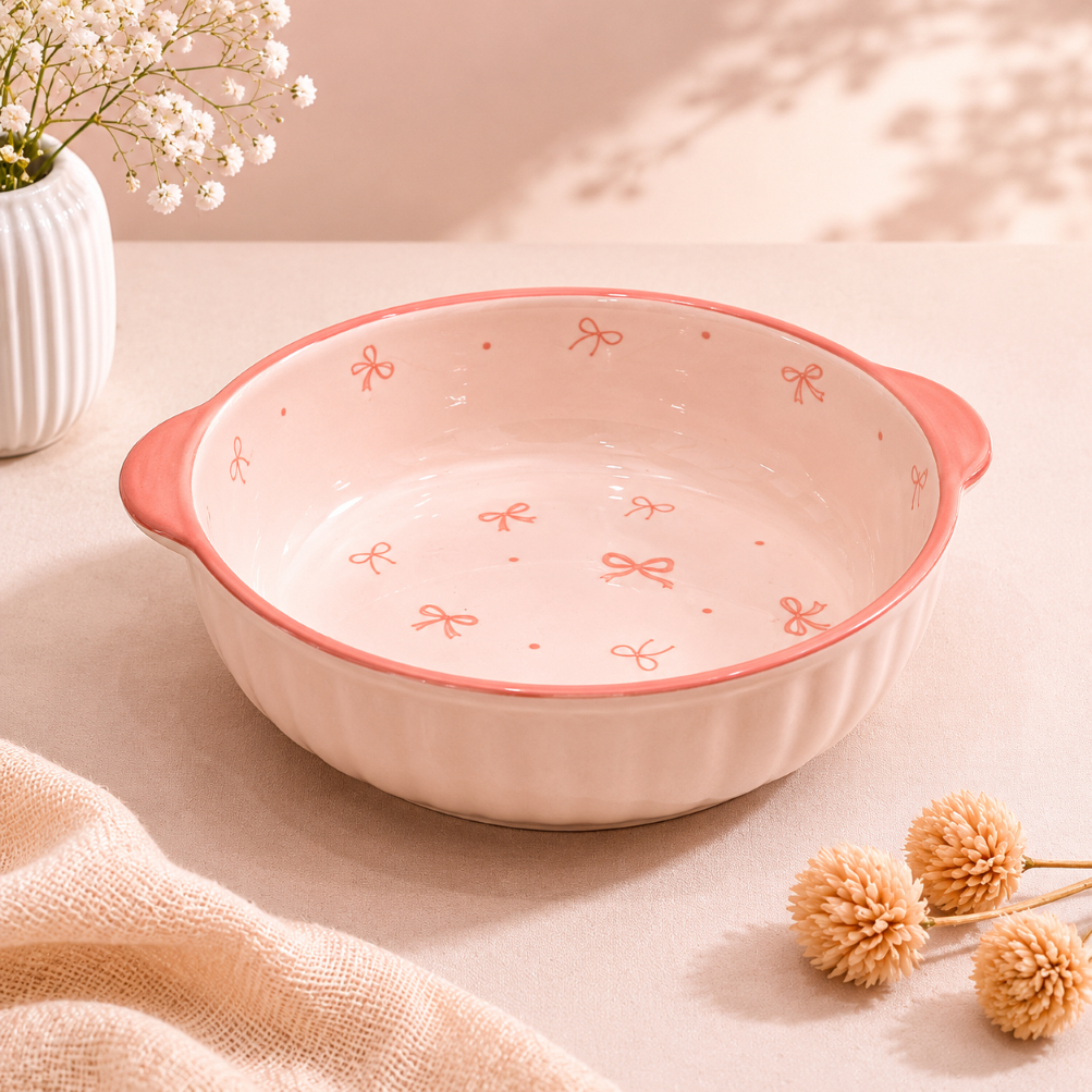 Bowl Laço em Cerâmica Premium para Servir e Assar