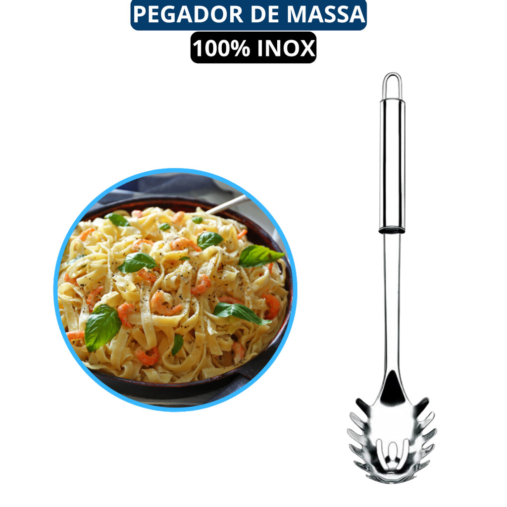 Kit com 6 Utensílios de Cozinha em Aço Inox