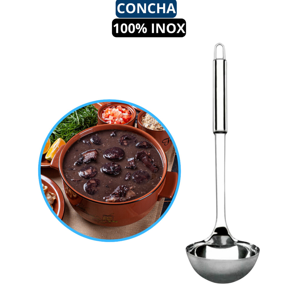 Kit com 6 Utensílios de Cozinha em Aço Inox