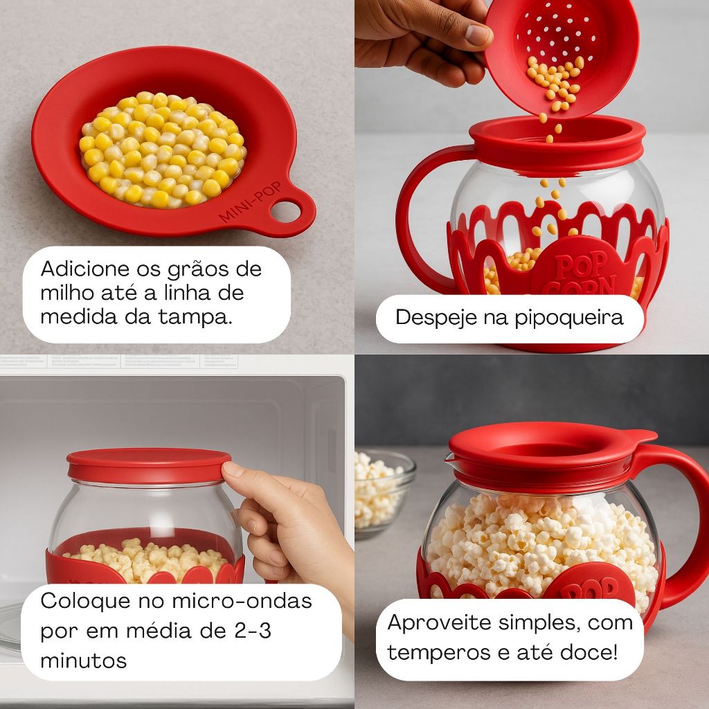 Pipoqueira fitness para Micro-ondas