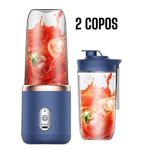 Mini Espremedor Elétrico/ Liquidificador Portátil 400ml 6 Lâminas