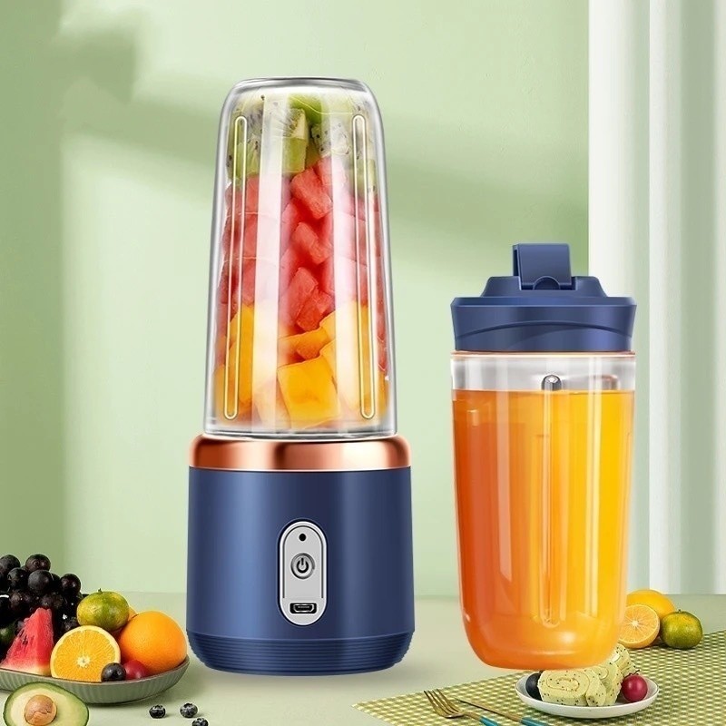 Mini Espremedor Elétrico/ Liquidificador Portátil 400ml 6 Lâminas
