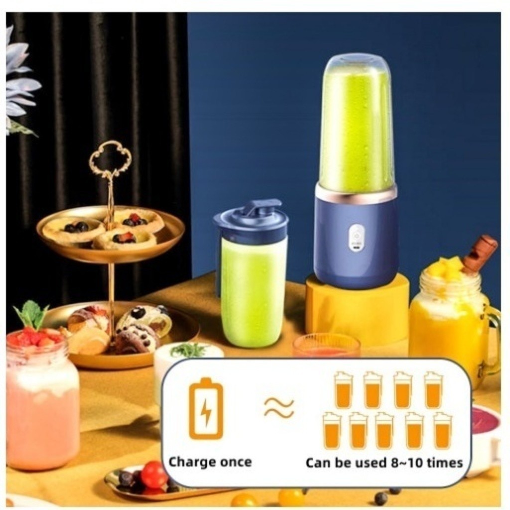 Mini Espremedor Elétrico/ Liquidificador Portátil 400ml 6 Lâminas
