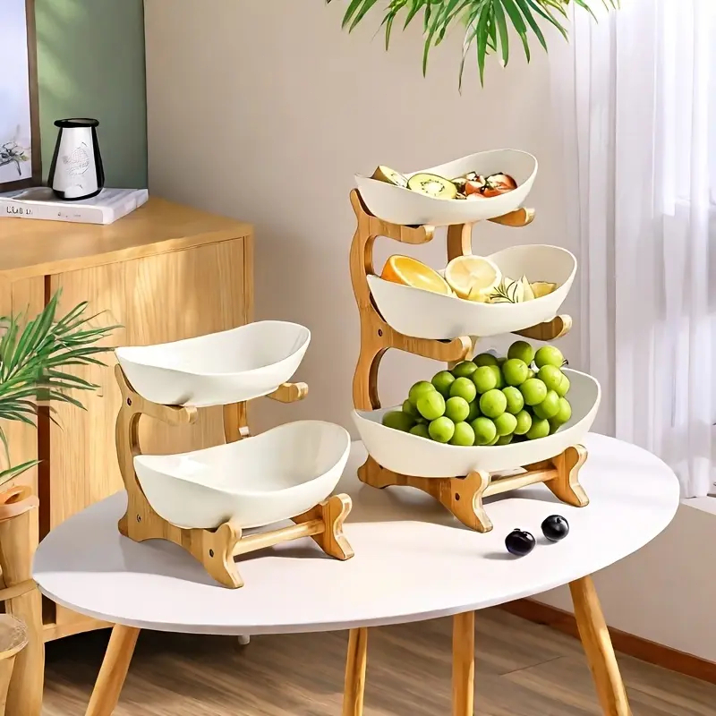 Fruteira com 3 andares+ Bandeja para Lanche Suporte Decorativo