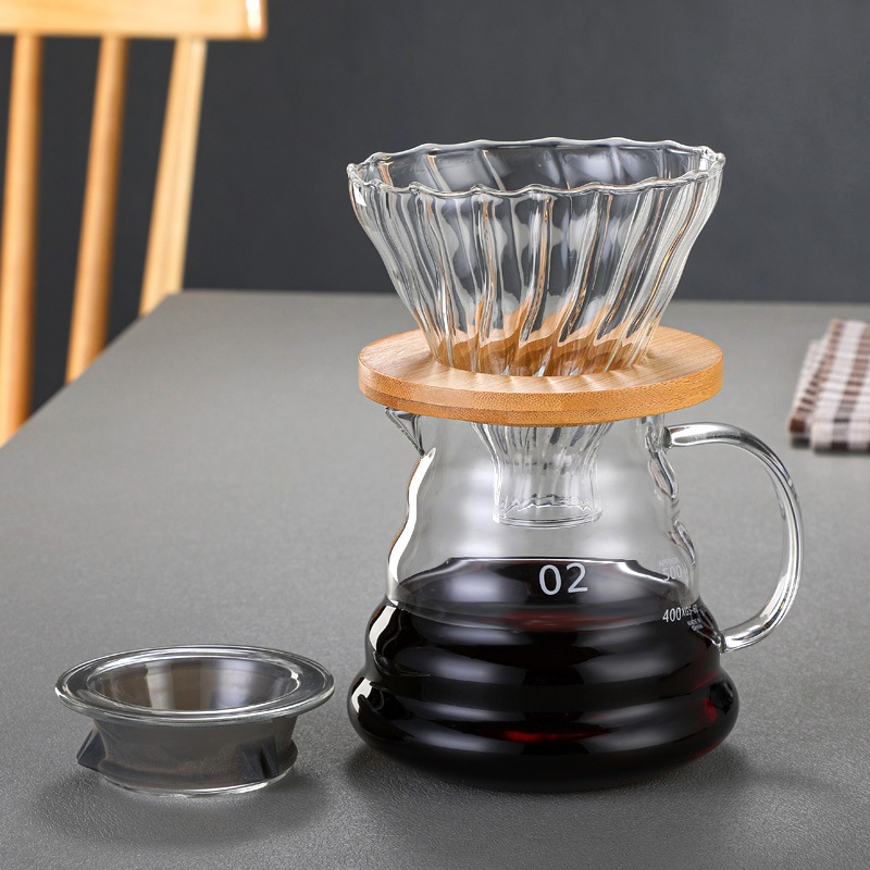 Cafeteira de Vidro Borrossilicato Com Tampa e Filtro 600ml