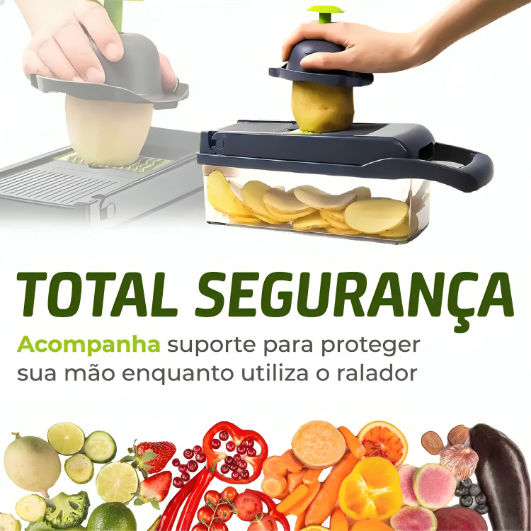 " Fatiador Cortador Ralador de Legumes Multiuso & Elegância para Cozinha... De Slicer Aço Inox 14 x 1 _ Verduras frutas"