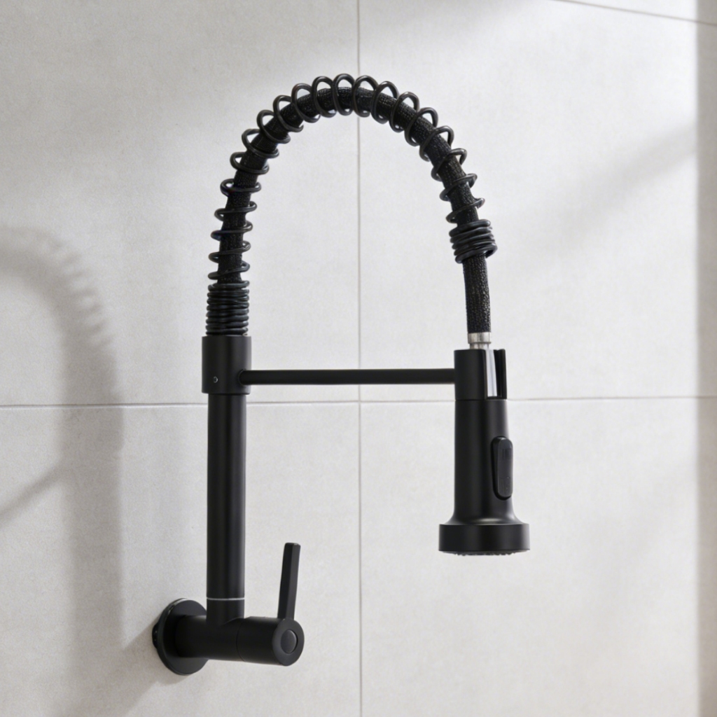 "Torneira De Cozinha Gourmet Alça Única Com Extensor De Spray Tubo De Água Flexível Superior Prateado Para Ajuste"