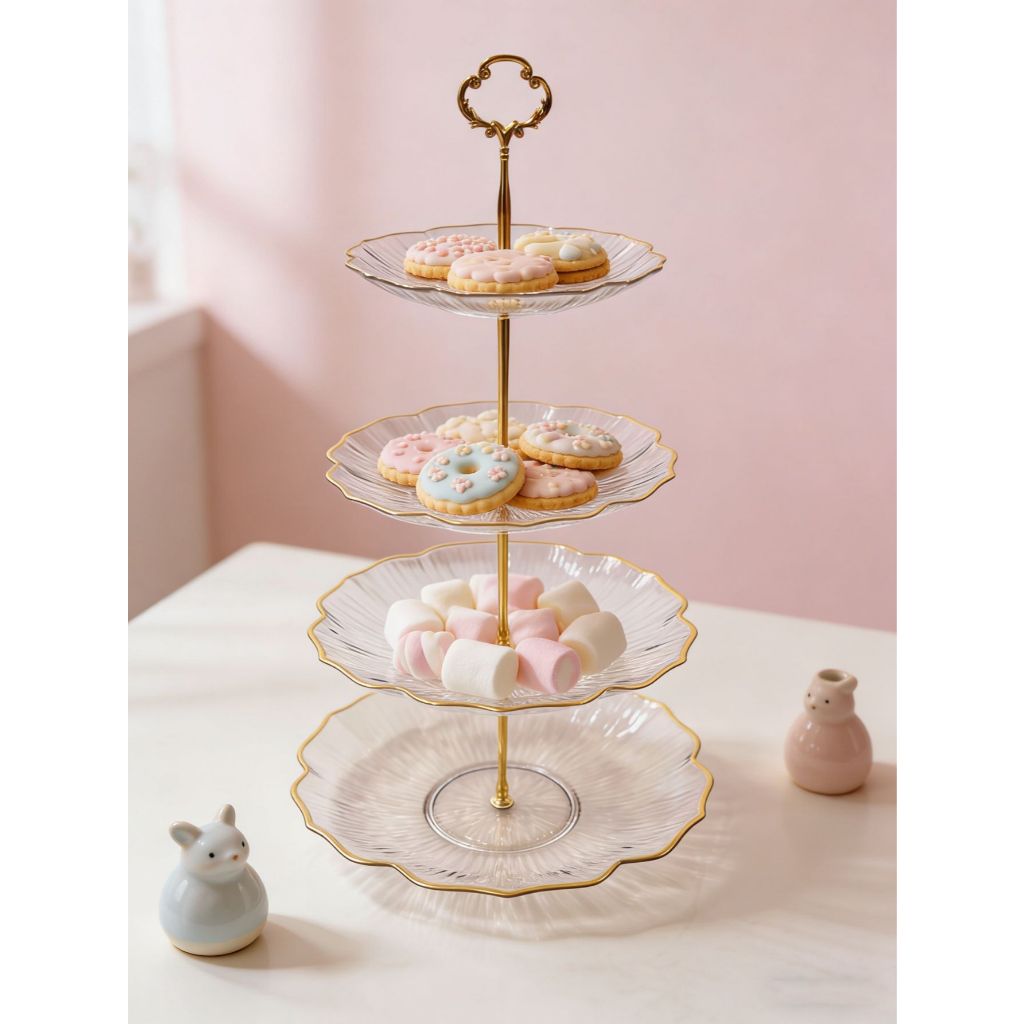 " Suporte de Doces e Petiscos de 2 e 3 Andares – Decorativa para Mesa Posta, Festas e Chá da Tarde"
