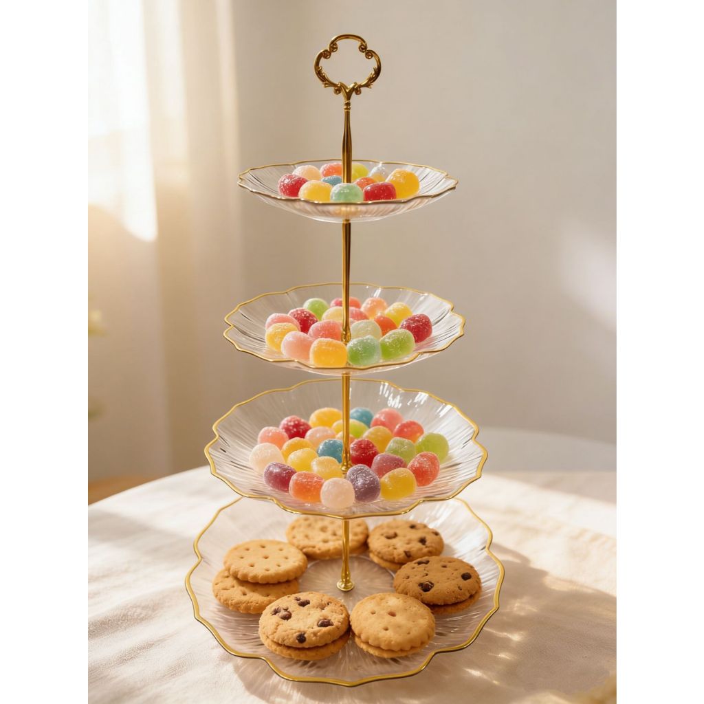 " Suporte de Doces e Petiscos de 2 e 3 Andares – Decorativa para Mesa Posta, Festas e Chá da Tarde"