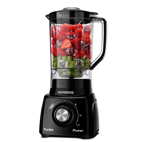 " Liquidificador 3 velocidades Turbo Power preto - L-99FB - Mondial"