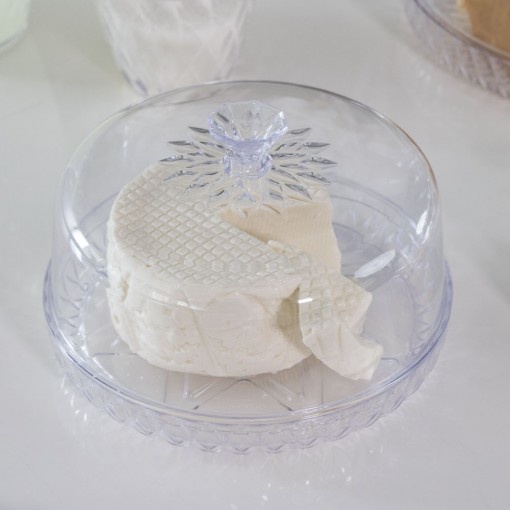 "Kit com 3 Itens Mesa Posta Glamour Queijeira Manteigueira e Açucareiro Acrílico Plasútil"