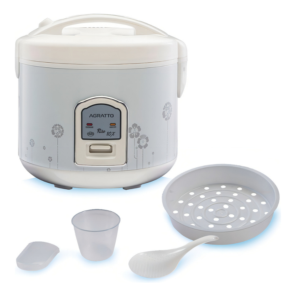 "Panela De Arroz Elétrica Riso PA6X Branco Agratto 127v/ 220v"