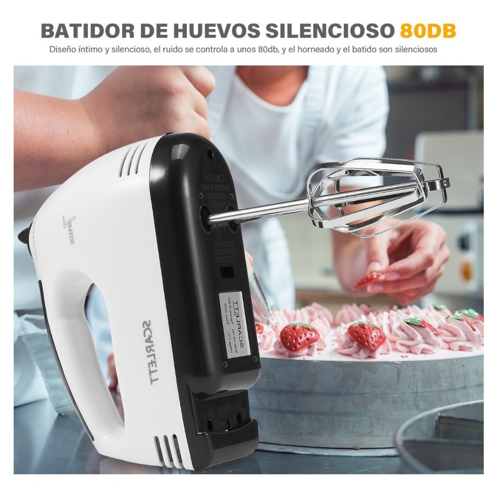 "Batedeira De Mão Elétrica Bolo Chantilly 7 Velocidades 260W Batedeira Massa Bolo Ovos 110V"