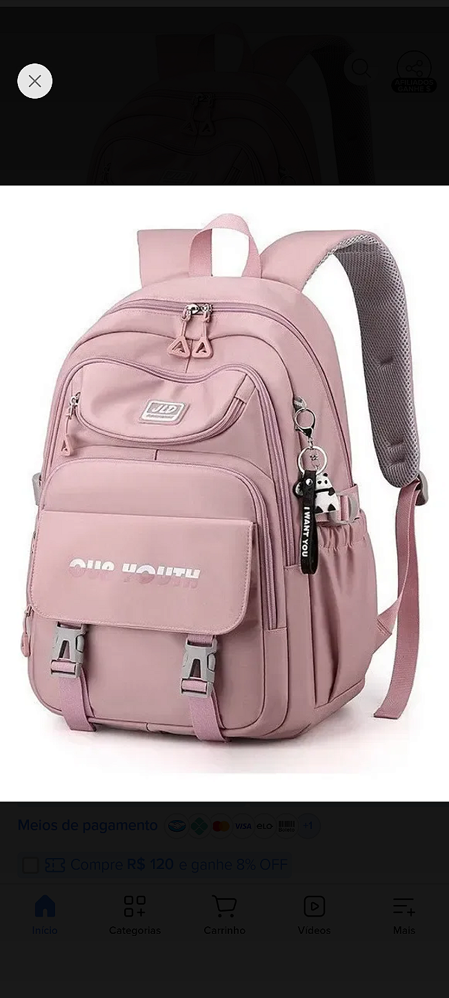"Mochila Escolar Impermeável Para Mulheres Cor Roxa"