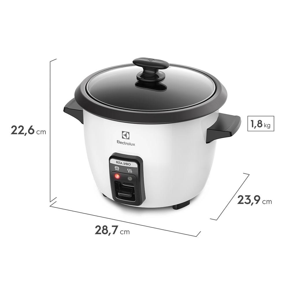 "Panela de Arroz Elétrica Electrolux por Rita Lobo 1,3L Branca Efficient RCB50"