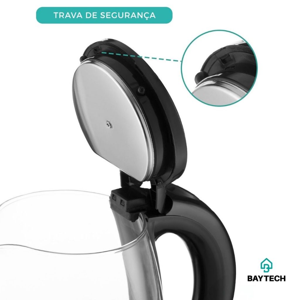 "Chaleira Elétrica Vidro 2L 1400W Rotação 360° Fervedor Água Jarra Elétrica 127V / 220V INMETRO"