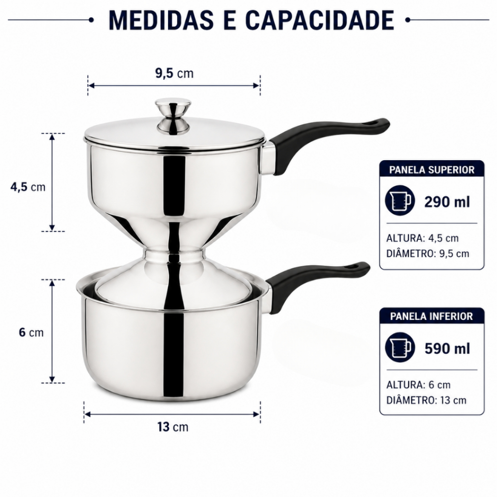 "Mini Cuscuzeira Individual Aço Inox Premium Importado"