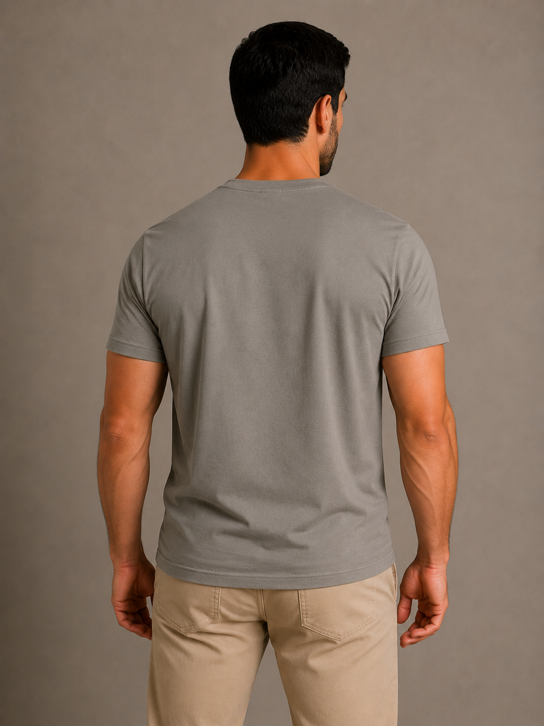 Camiseta Cinza Chumbo de Algodão Egípcio