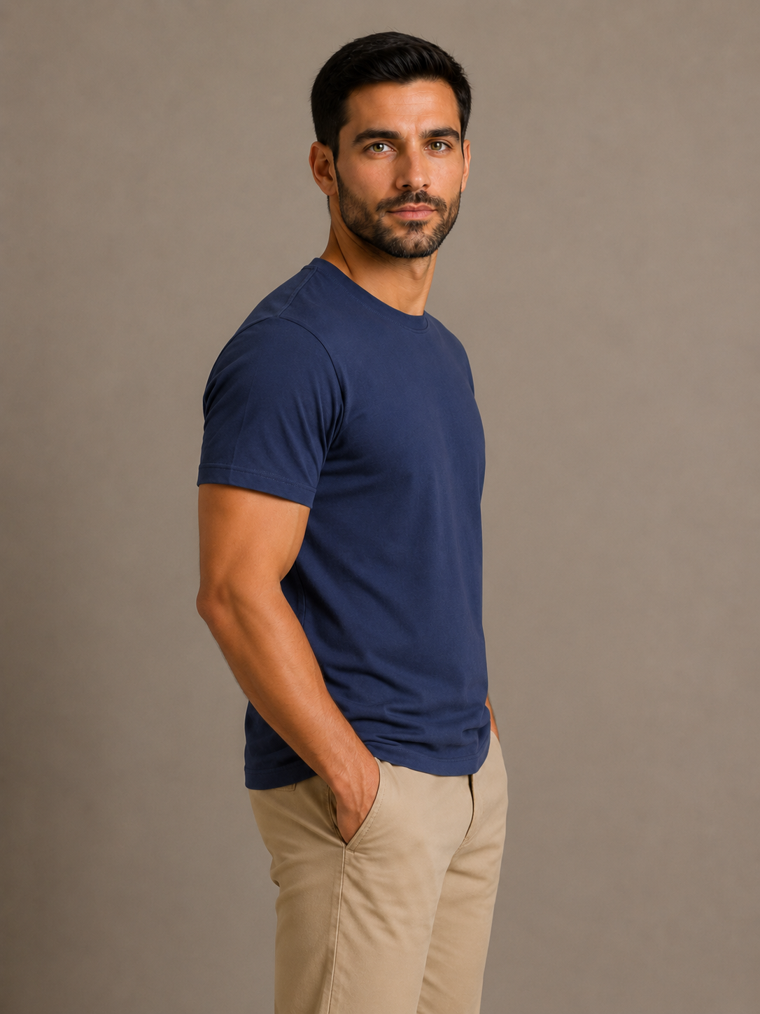 Camiseta Azul Marinho de Algodão Egípcio
