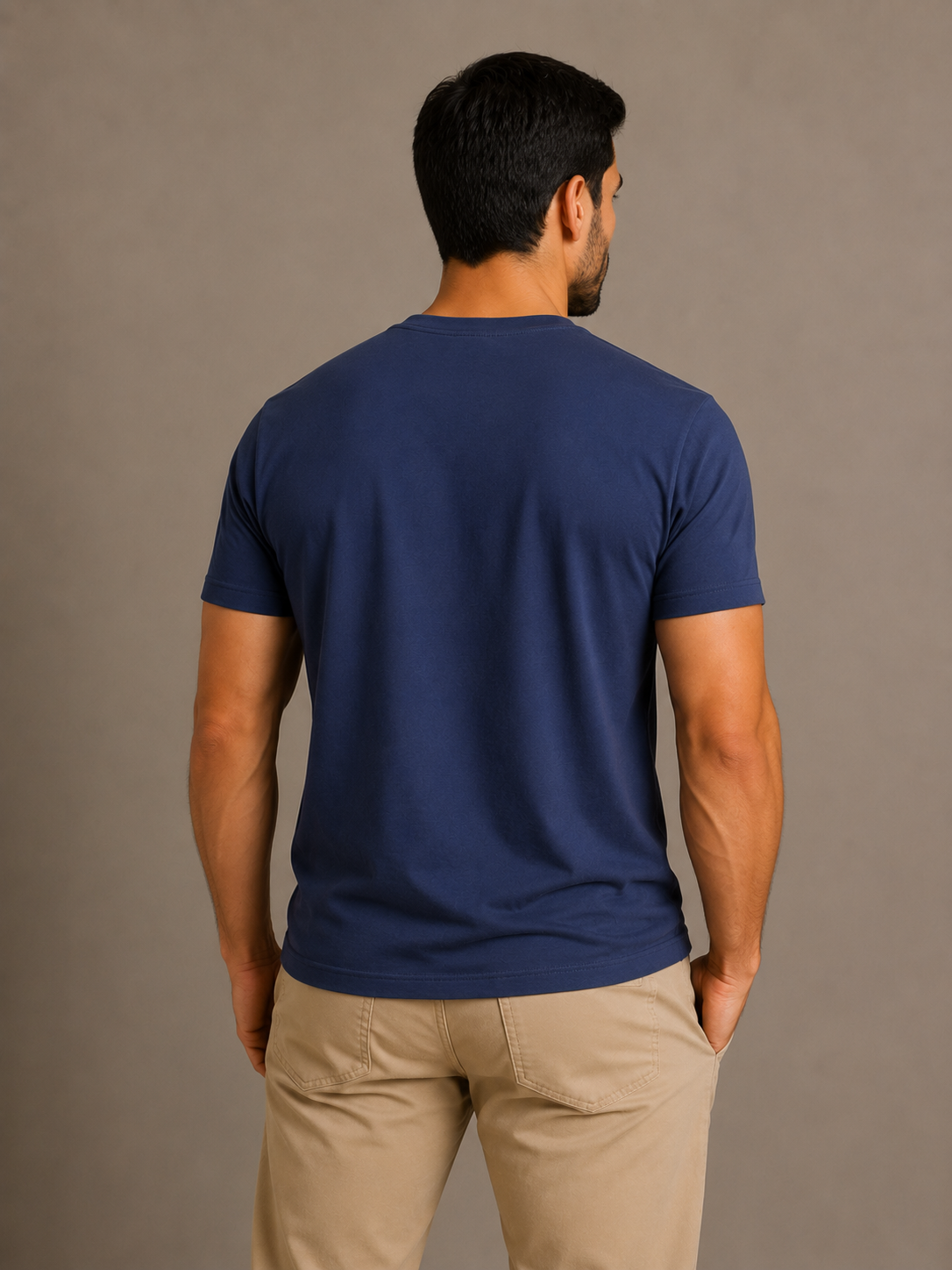 Camiseta Azul Marinho de Algodão Egípcio