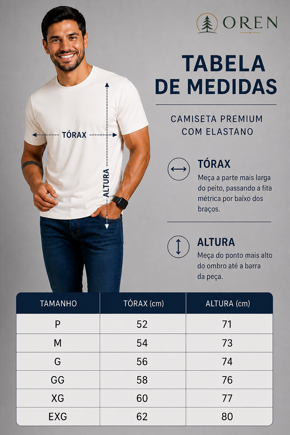 Camiseta Azul Marinho de Algodão Egípcio