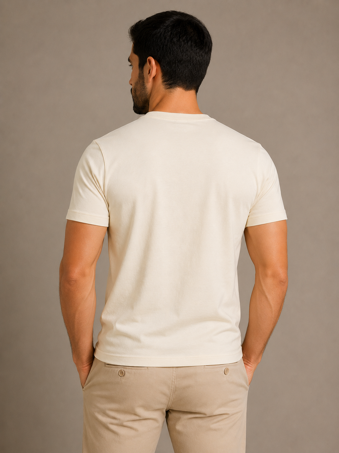 Camiseta Bege de Algodão Egípcio