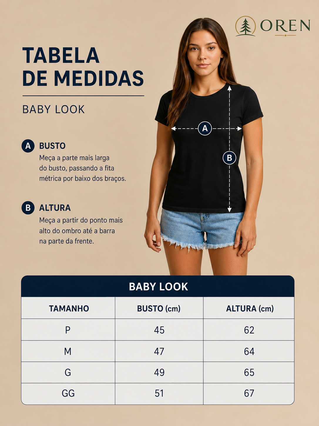 Baby Look Bege de Algodão Egípcio