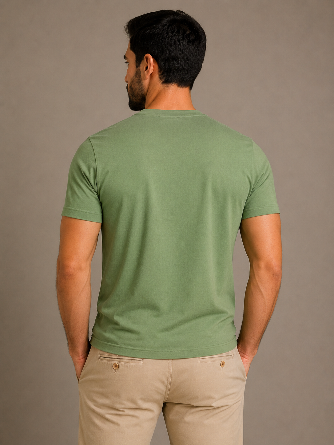 Camiseta Verde Oliva de Algodão Egípcio